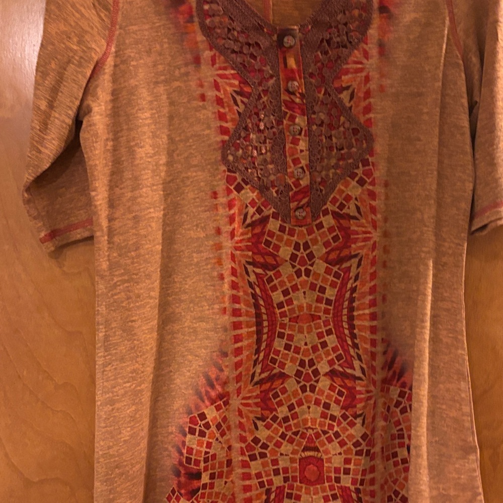 One world Orange Mosaic Tunic - Picture 2 of 7